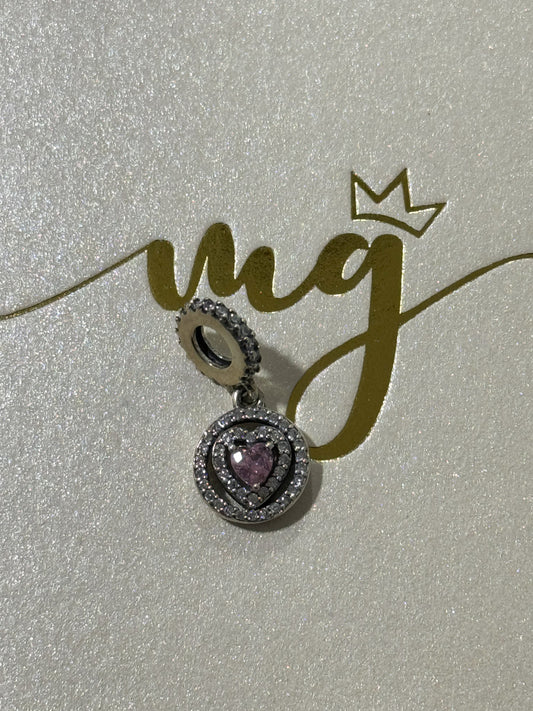 COLGANTE DE CORAZÓN ROSADO CON INCRUSTACIONES